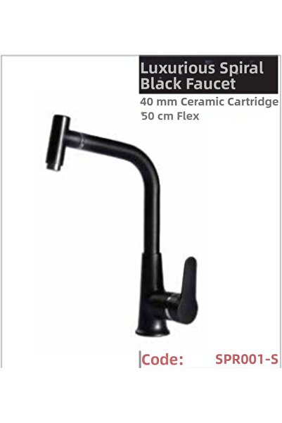 GMS خلاط ميراي ميكس سبيرال للحوض باللون الأسود SPR001-S