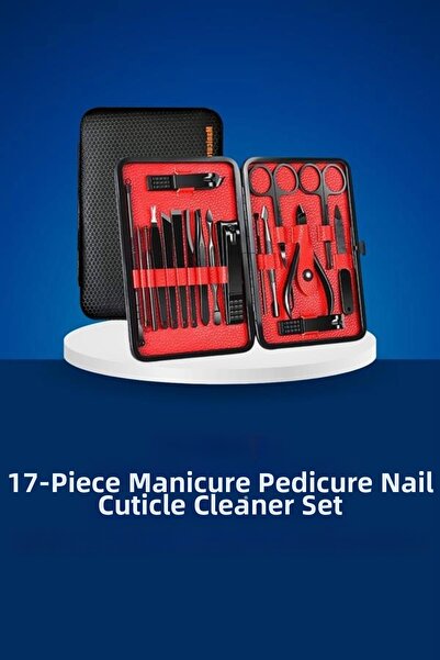 TakÇalıştır iEG ™   مجموعة مانيكير مكونة من 17 قطعة مع حقيبة خاصة محمولة للعن...