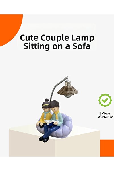 Epilons مصباح طاولة LED بتصميم زوجين يقرأان، مخصص للأحباء