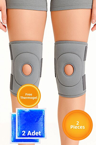 MC CENTER قطعتان من وسادة الركبة الطبية باللون الرمادي لدعم المينيسكوس مع دعا...