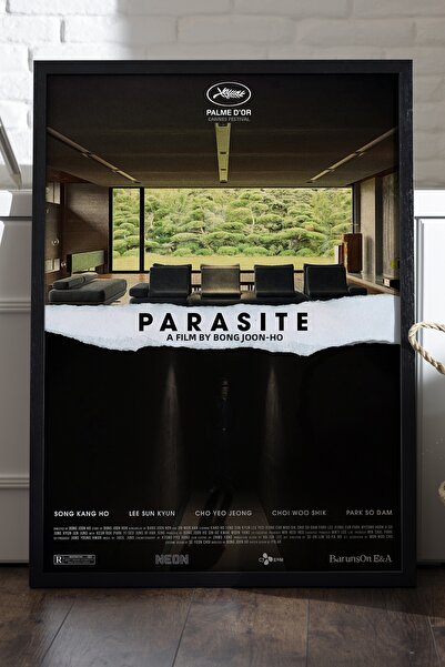 Duvarda Αφίσα Parasite με μαύρο ξύλινο πλαίσιο, διακοσμητική ζωγραφική τοίχου...
