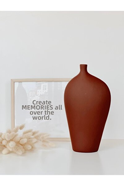 Hestia Home Vază ceramică amorfă roșu-maro