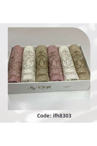 Bilmar 6 prosop de bucătărie din catifea plisată 30 x 50 cm în cutie