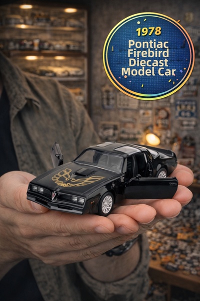 TOYFEST سيارة بونتياك فايربيرد الأمريكية السوداء موديل 1978 ذات الأبواب القاب...