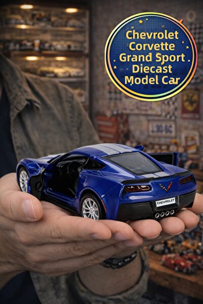 TOYFEST سيارة شيفروليه كورفيت جراند سبورت 59 الأمريكية الزرقاء ذات الأبواب ال...
