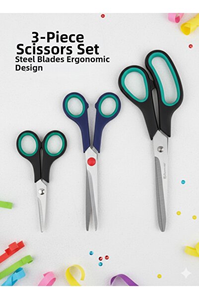 Lunihome Set de foarfece triple din oțel inoxidabil - Foarfece mici, medii și...