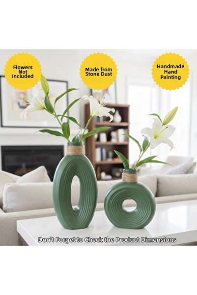 Nigistore Decorative Nordic Bohemian Style Double Vase Set - 1 Large 30cm - 1...