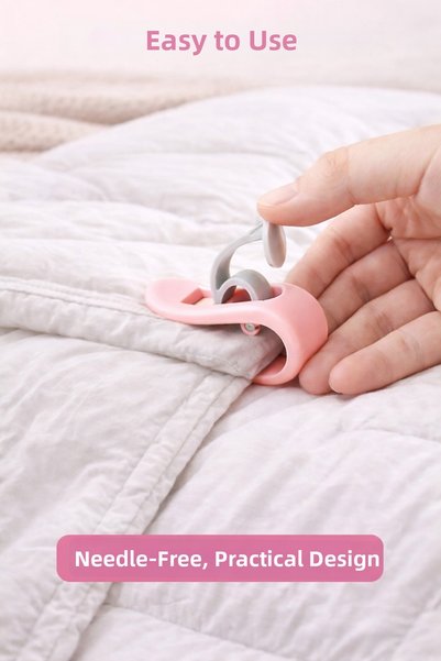 Kitchen Dream 4 Pieces of Needle-Free Quilt Sheet and Curtain Holder Stabiliz...