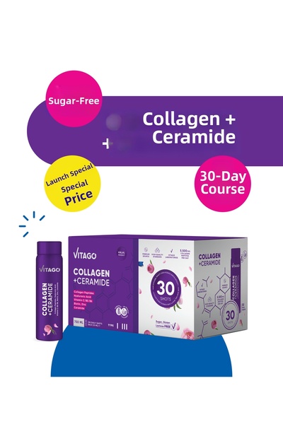 Vitago سيراميد كولاجين يحتوي على فيتامينات ومعادن من النوع 1-3 - 30x25 مل مكم...