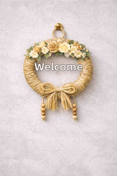 bemdesign Handmade Raffia Door Ornament-Welcome Written Bohemian Wall Decor 3...
