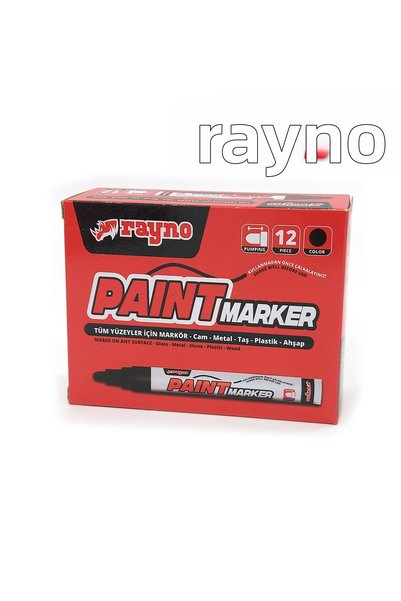 RAYNO Paint Marker Pen Black 12 Li - Rynpms