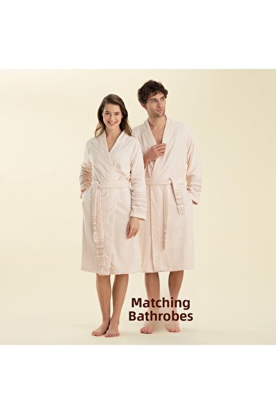 Chakra Derin Bamboo Unisex Bathrobe Powder