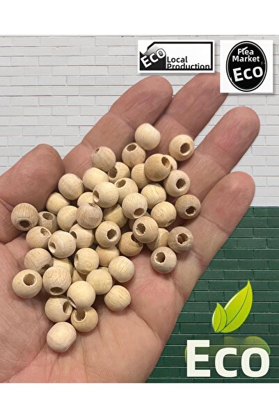 Selin 10 Mm Raw Unprocessed Wood Beads - 100 Grm. (Average ± 250 - 300 Pieces)