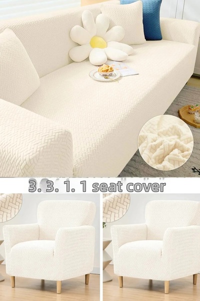 FurkanTicaret Brick Pattern Seat Cover Elastic Non Slip 3 3 1 1 Set Sofa Bed ...