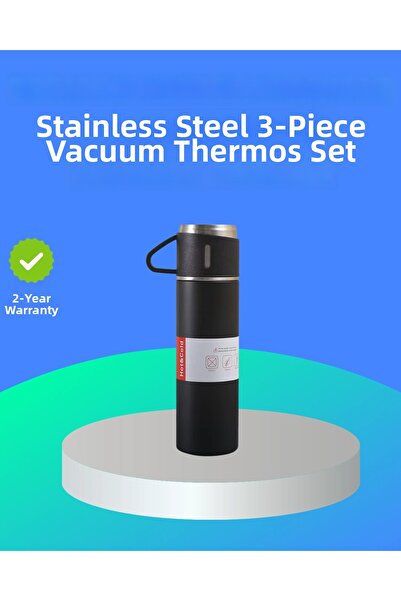 Epilons Set termos din oțel 304 |   Cu 2 pahare, 500 ml, păstrează căldura ti...