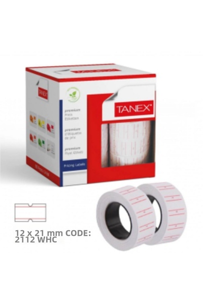 Tanex Etichetă de preț albă, 12 x 21 mm, pachet de 24 de bucăți