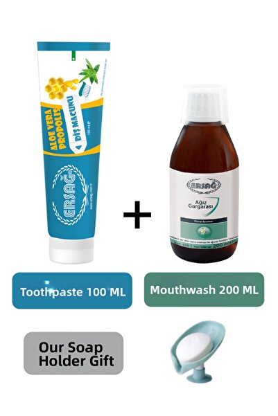Ersağ Ersag Toothpaste Aloe Vera, with Propolis 100ml - Mouthwash 200ml + Our...