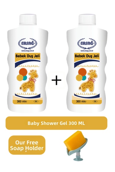 Ersağ Ersag Baby Shower Gel (2Pcs) 300 ml + (Our Soap Dispenser Gift) 258-77