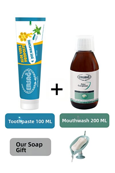 Ersağ Ersag Toothpaste Aloe Vera, with Propolis 100ml - Mouthwash 200ml + Our...