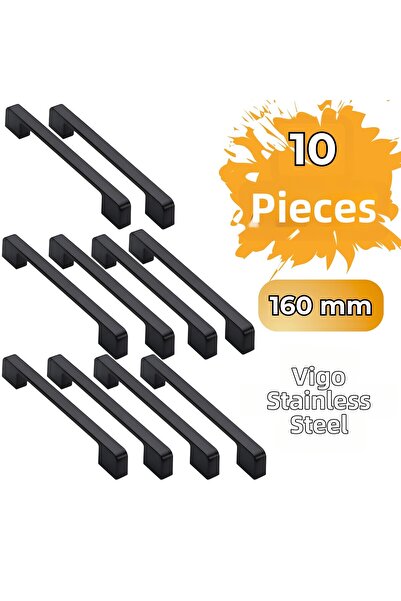 almital mobilya aksesuarları furniture accessories 10 BUCĂȚI Vigo BLACK 160mm...