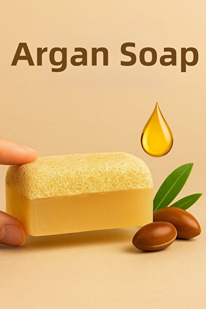 meliha hanım صابون الأرغان الطبيعي المصنوع يدويًا من ألياف اليقطين