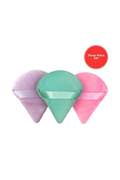 VANCL Soft Textured Triangle Powder and Makeup Sponge (Set of Three)