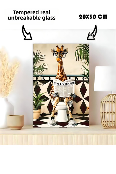 Harika bir ev TABLA DE BAIEȚĂ TABLA DE STICLA GIRAFĂ CU OȚELE DE BAIEȚĂ PENTR...