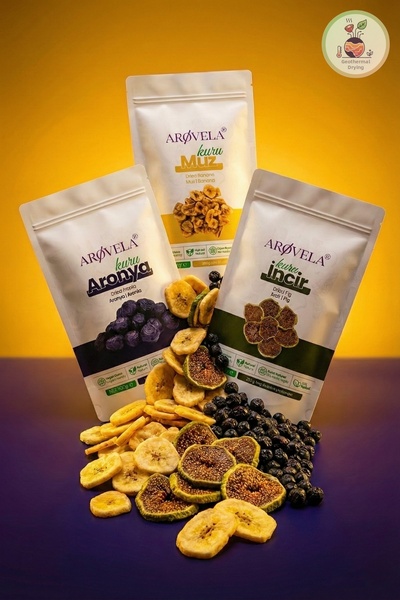 Arovela Arøvela Energy Pack 3-Pack of Dried Fruit Chips - Banana, Fig, Aronia...