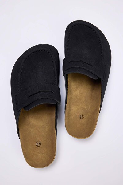 TRENDYOL SHOES Black Women's Sabo Slippers Takss26Te00006