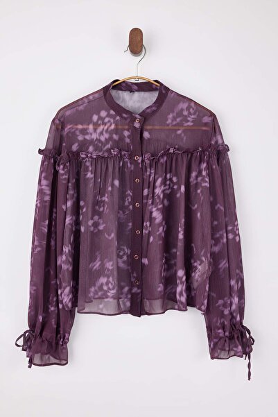 Trendyol Collection Burgunderfarbenes-Mehrfarbiges Hemd TWOSS26GO00017