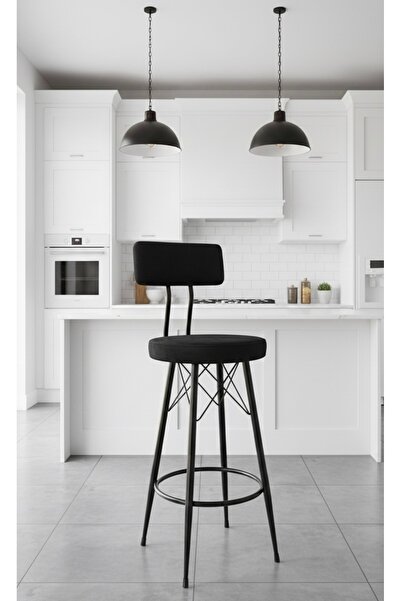 The SANDALYE SHOP Yeni Tasarım Mila Bar Sandalyesi 65 cm Babyface Kumaş.90 il...