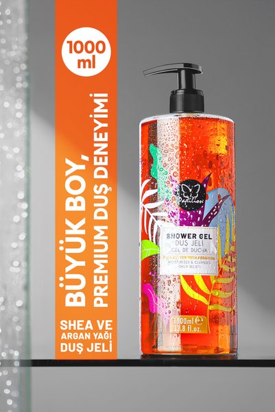 Papilion Duş Jeli Shea Butter & Argan Yağlı Nemlendirici Bakım Duş Jeli 1000 ml