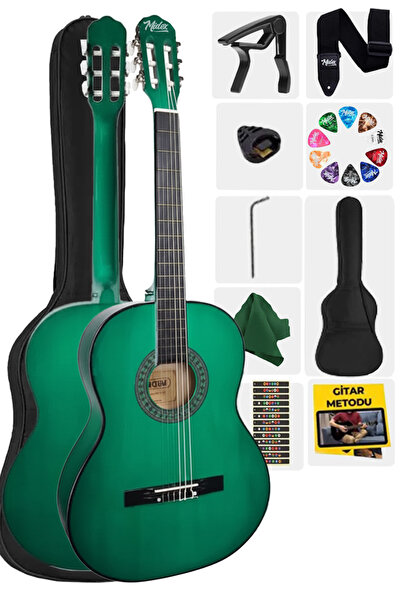 Midex Cg-270gr Yeşil Renk Klasik Gitar 4/4 Yetişkin Boy Sap Ayarlı Full Set