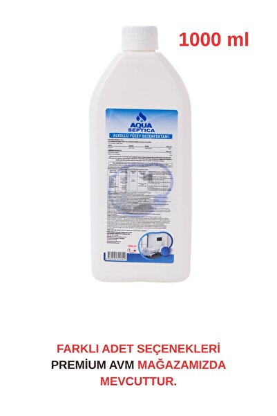 AQUASEPTICA Alkollü Yüzey Dezenfektanı 1000 ml | %95,5 Etanol İçerikli Güçlü ...