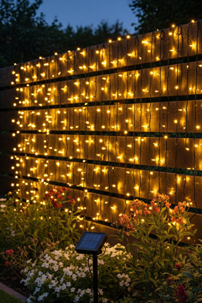 yusa stores Solar 100 LEDli 12 Metre Bahçe Aydınlatma Güneş Enerjili Gün Işığ...