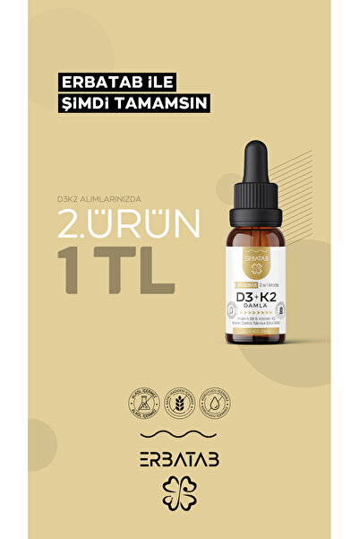 Erbatab Vitamin D3 K2 2'si 1 Arada Damla