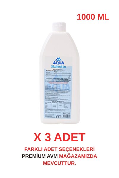 aquamed (3 ADET) Oksijenli Su 1000 ml | Cilt ve Yüzey Temizliği İçin Oksijenl...
