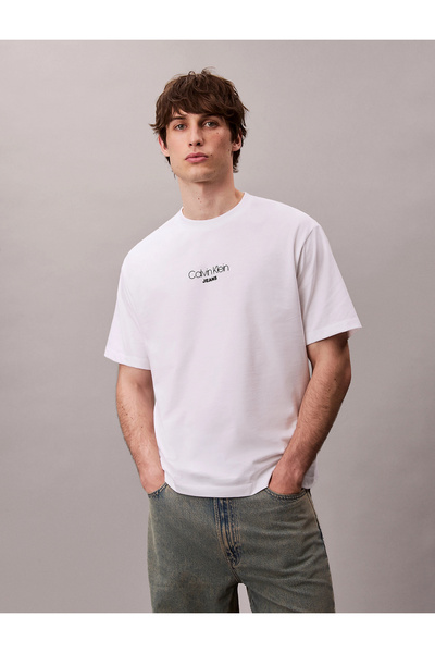 Calvin Klein Ανδρικό Κοντομάνικο T-Shirt με Γραφικό Λογότυπο, Χαλαρή Γραμμή, ...