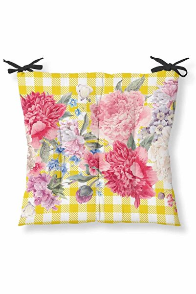 Helen George Dekoratif Pembe Sarı Sandalye Minderi