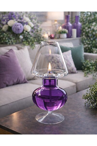 QUEM Dekoratif Abajur Serisi Cam Kandil + 1 Lt Yakıt