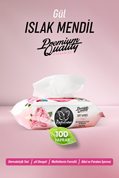 Papilion Gül Kokulu Islak Mendil 100 Yaprak