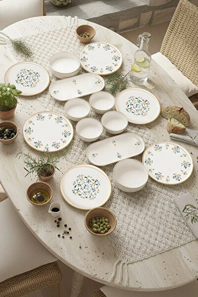 Kitchen Life Комплект за закуска от 14 части за 6 души D-Harma, подреждащ се ...