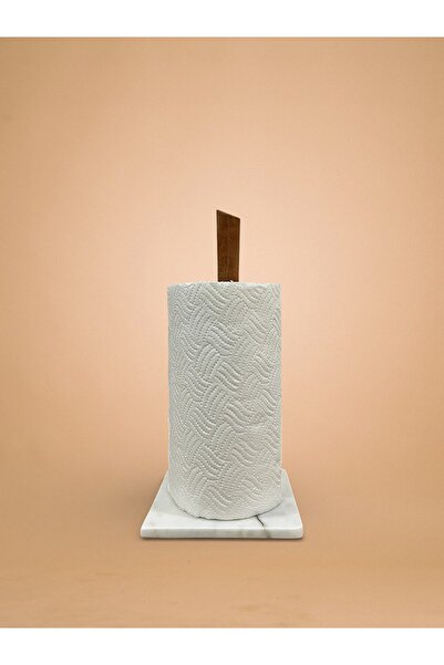 FARALYAHOME DOĞAL MERMER HAVLULUK AHŞAP SAPLI 14X14 CM BEYAZ