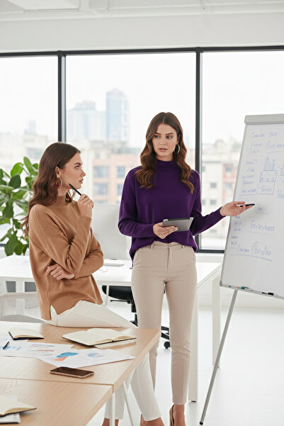 Lela Βαμβακερό πλεκτό πουλόβερ με ψηλό γιακά στην πλάτη, 2 συσκευασίες ΠΛΕΚΤΟ...