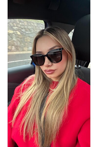 Angel Eyes نظارة شمسية نسائية من سيلين بإطار أسود هندسي وزجاج أسود