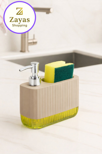 Zayas Shopping 550 ml Tezgahüstü Sıvı Sabunluk ve Bulaşık Süngeri Düzenleyici...