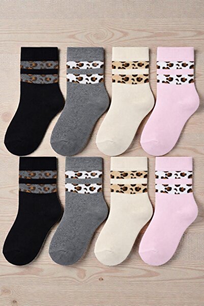 tibo 8 чифта дебели зимни кърпи с леопардов принт за момичета