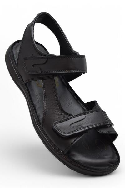 ISPARTALILAR 088 Topuk Jelli Tam Ortopedik Taban Hakiki Deri Erkek Sandalet C...