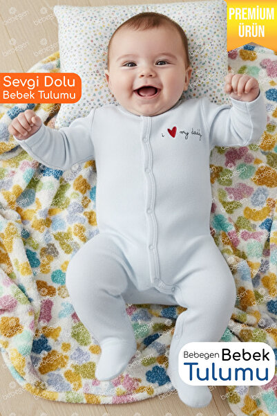 bebegen Unisex Daddy Written White Booties Jumpsuit