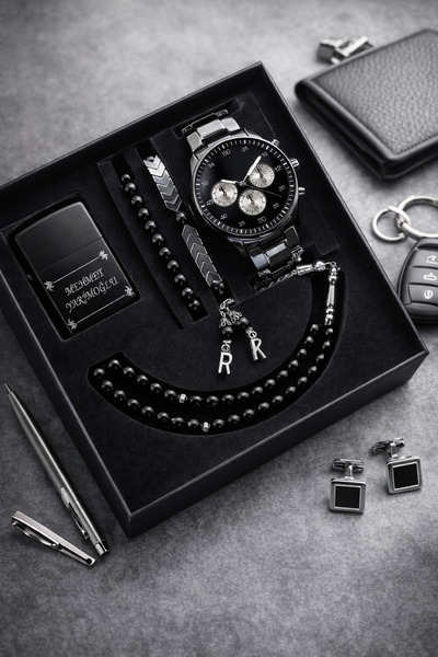 wesscollection Erkek Kol Saati Çakmak Tesbih Ve Bileklik Seti